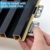 imageArt3d 8 Pack 104quot x 67quot Slat Wall Paneling Glossy Metal Finish WPC Soundproof 3D Wall Panels 3D Sound Absorbing Panels for Interior Wall Decor Living Room Bedroom  Sparkling GoldSteel Gray