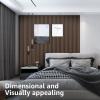 imageArt3d 8Pack WPC Wood Slat Wall Panel for Interior Wall Dcor 3D Wood Fluted Acoustic Wall Paneling for Living Room Bedroom Home ampamp Office Accent Wall Decor  96 x 6 Inch WalnutWalnut