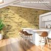 imageArt3d Natural Bamboo Wall Panel for Interior Wall Decor Renewable Pole Wrap Wainscoting Paneling for Wall Ceiling Furniture Cabinet Office 12 x 96 Inch  CarbonizedLight Burned