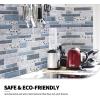 imageArt3d Peel and Stick Brick Kitchen Backsplash SelfAdhesive Wall Tile Stone Design 10 Sheets Blue Marble 30  30cm A17020P10Marble
