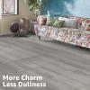 imageArt3d Peel and Stick Vinyl Floor Tiles 30Pack 12 x 12 inch Self Adhesive Waterproof Flooring Wood Planks for Kitchen Dining Room Bedrooms Cover 30 Sq Ft Dark Brown OakTaupe
