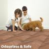 imageArt3d Peel and Stick Vinyl Floor Tiles 30Pack 12 x 12 inch Self Adhesive Waterproof Flooring Wood Planks for Kitchen Dining Room Bedrooms Cover 30 Sq Ft Dark Brown OakHerringbone  Brown