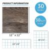 imageArt3d Peel and Stick Vinyl Floor Tiles 30Pack 12 x 12 inch Self Adhesive Waterproof Flooring Wood Planks for Kitchen Dining Room Bedrooms Cover 30 Sq Ft Dark Brown OakDark Brown