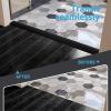 imageArt3d Self Adhesive Vinyl Floor Transition Strip Laminate Floor Strip Floor Flat Divider Strip for Joining Floor Gaps Carpet Threshold Transition Floor Tiles 10 FT 157in WhiteWashedBlack