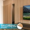 imageArt3d Slat Wood Wall Paneling for Interior and Ceiling Decoration  Pack of 4pcs  1pc EndTrim Size 108 x 57in Oak