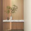 imageArt3d Slat Wood Wall Paneling for Interior and Ceiling Decoration  Pack of 4pcs  1pc EndTrim Size 108 x 57in Oak