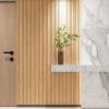 imageArt3d Slat Wood Wall Paneling for Interior and Ceiling Decoration  Pack of 4pcs  1pc EndTrim Size 108 x 57in Oak