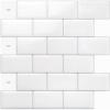 imageArt3d 10Sheet Peel and Stick Backsplash 12 in x 12 in Subway Tiles in Marble DesignBright White