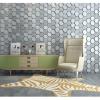 imageArt3d 20Piece Decorative 3D Wall Panels Faux Leather Tile Silk Silver Hexagon