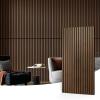 imageArt3d 4pcs107 x 8in Slat Acoustic Panel for Wall and Ceiling 3D Fluted Sound Absorbing Panel with Wood Finish Dark WalnutDark Walnut