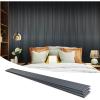 imageArt3d 8 Pack 104quot x 63quot Slat Wall Paneling Glossy Metal Finish WPC Soundproof 3D Wall Panels Wavy Sound Absorbing Panels for Interior Wall Decor Living Room Bedroom  Sparkling GoldSteel Gray