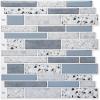 imageArt3d Peel and Stick Brick Kitchen Backsplash SelfAdhesive Wall Tile Stone Design 10 Sheets Blue Marble 30  30cm A17020P10Marble