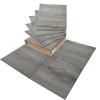 imageArt3d Peel and Stick Vinyl Floor Tiles 30Pack 12 x 12 inch Self Adhesive Waterproof Flooring Wood Planks for Kitchen Dining Room Bedrooms Cover 30 Sq Ft Dark Brown OakTaupe