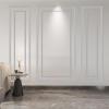 imageArt3d Premade Bilinear Frame Accent Molding Set PreCut Decorative Wainscoting Panel for Home Dcor ReadytoAssemble GlueOn Wall Trim for Living Room Bedroom Corridor 3 Whole Bilinear FrameWhite  Style 2