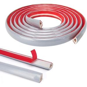 imageArt3d 10Ft Flexible Trim Caulk Strip Peel and Stick Trim for Molding Tile Edge Ceiling Wall Corner in WhiteSilver
