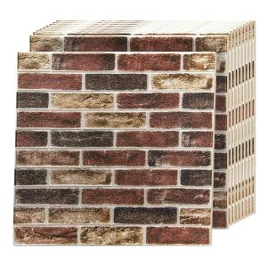 imageArt3d 29 SqFT 3D SelfAdhesive Foam Brick Wall Panels Pink5 PackRed Brown
