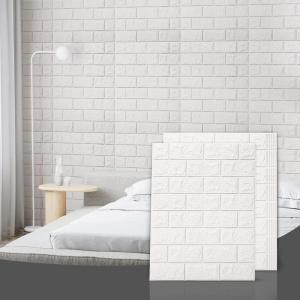imageArt3d 30 Pcs 3D Foam Brick Wall Panels White