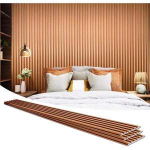 imageArt3d 8 Pack 104quot x 67quot Slat Wall Paneling Glossy Metal Finish WPC Soundproof 3D Wall Panels 3D Sound Absorbing Panels for Interior Wall Decor Living Room Bedroom  Sparkling GoldSparkling Gold