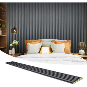 imageArt3d 8 Pack 104quot x 67quot Slat Wall Paneling Glossy Metal Finish WPC Soundproof 3D Wall Panels 3D Sound Absorbing Panels for Interior Wall Decor Living Room Bedroom  Sparkling GoldSteel Gray