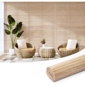 imageArt3d Natural Bamboo Wall Panel for Interior Wall Decor Renewable Pole Wrap Wainscoting Paneling for Wall Ceiling Furniture Cabinet Office 12 x 96 Inch  CarbonizedCarbonized