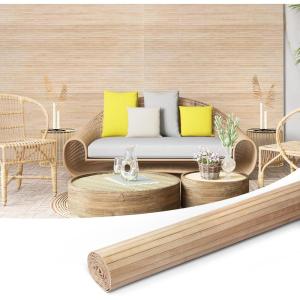 imageArt3d Natural Bamboo Wall Panel for Interior Wall Decor Renewable Pole Wrap Wainscoting Paneling for Wall Ceiling Furniture Cabinet Office 12 x 96 Inch  CarbonizedLightcarbonized