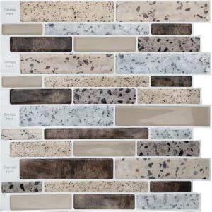 imageArt3d Peel and Stick Brick Kitchen Backsplash SelfAdhesive Wall Tile Stone Design 10 Sheets Blue Marble 30  30cm A17020P10Brown Stone