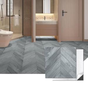 imageArt3d Peel and Stick Vinyl Floor Tiles 30Pack 12 x 12 inch Self Adhesive Waterproof Flooring Wood Planks for Kitchen Dining Room Bedrooms Cover 30 Sq Ft Dark Brown OakHerringbone  Grey