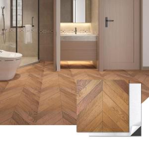 imageArt3d Peel and Stick Vinyl Floor Tiles 30Pack 12 x 12 inch Self Adhesive Waterproof Flooring Wood Planks for Kitchen Dining Room Bedrooms Cover 30 Sq Ft Dark Brown OakHerringbone  Brown