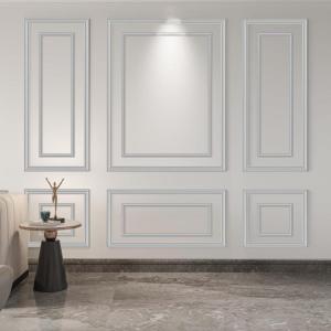 imageArt3d Premade Bilinear Frame Accent Molding Set PreCut Decorative Wainscoting Panel for Home Dcor ReadytoAssemble GlueOn Wall Trim for Living Room Bedroom Corridor 3 Whole Bilinear FrameWhite  Style 1
