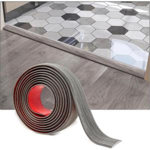 imageArt3d Self Adhesive Vinyl Floor Transition Strip Laminate Floor Strip Floor Flat Divider Strip for Joining Floor Gaps Carpet Threshold Transition Floor Tiles 10 FT 157in WhiteWashedGray
