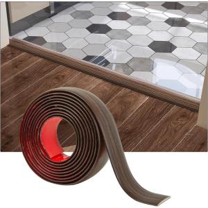 imageArt3d Self Adhesive Vinyl Floor Transition Strip Laminate Floor Strip Floor Flat Divider Strip for Joining Floor Gaps Carpet Threshold Transition Floor Tiles 10 FT 157in WhiteWashedBrown