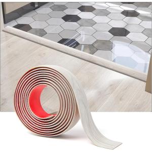 imageArt3d Self Adhesive Vinyl Floor Transition Strip Laminate Floor Strip Floor Flat Divider Strip for Joining Floor Gaps Carpet Threshold Transition Floor Tiles 10 FT 157in WhiteWashedWhitewashed