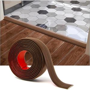 imageArt3d Self Adhesive Vinyl Floor Transition Strip Laminate Floor Strip Floor Flat Divider Strip for Joining Floor Gaps Carpet Threshold Transition Floor Tiles 10 FT 157in WhiteWashedCherry