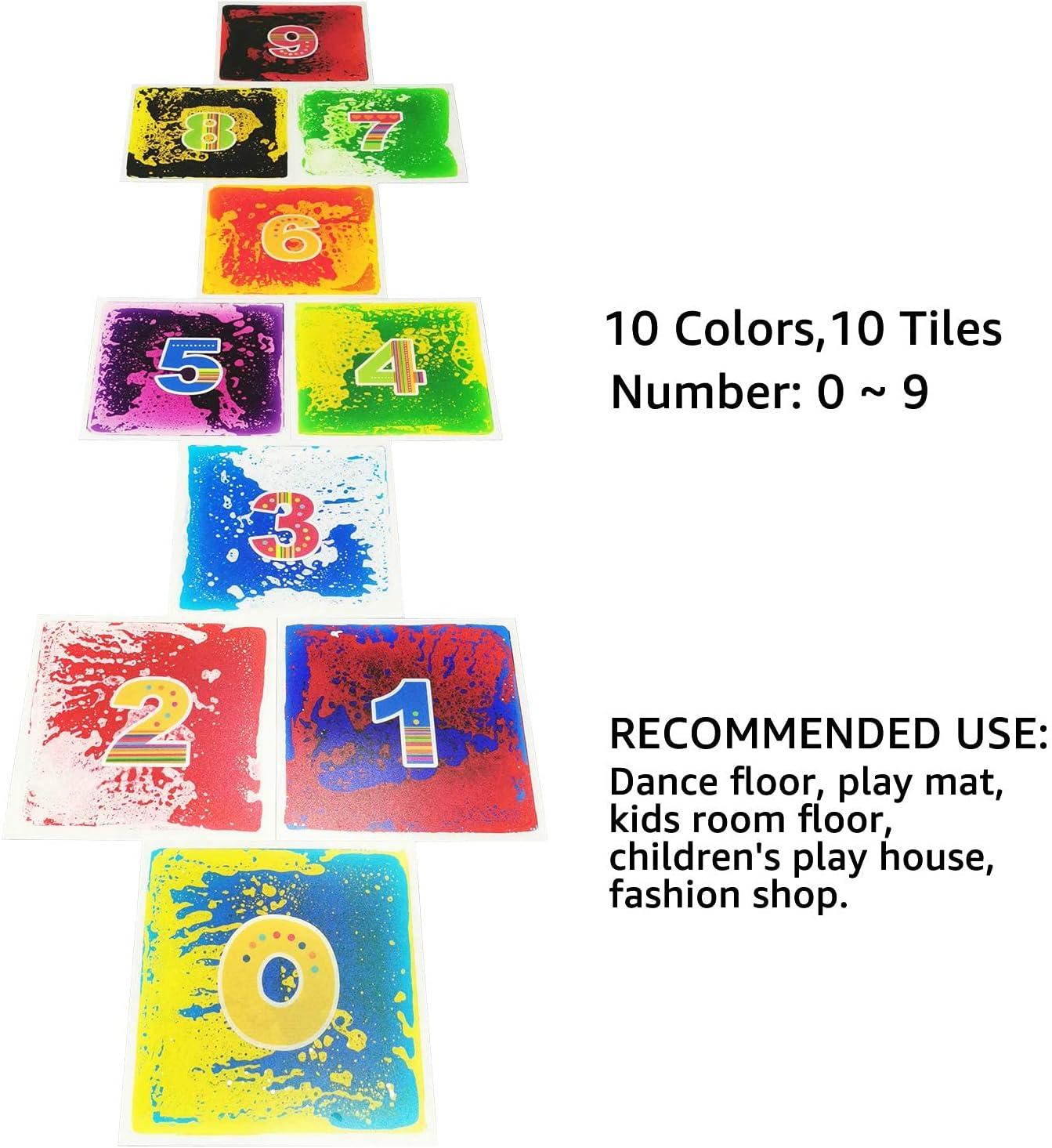 imageArt3d 10Tile Sensory Room Tiles MultiColor Liquid Encased Floor Playmat Kids Play Floor Tiles 197quot Large Tile 27 SqFtMulti Color 10 Styles