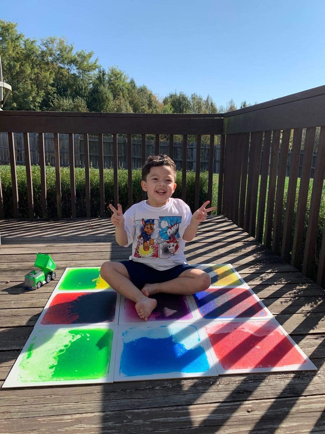imageArt3d Liquid Sensory Floor Decorative Tiles158quotx158quot Square Colorful 4 TilesMulticoloured