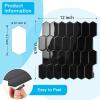 imageArt3d 10Sheet HeavyDuty Peel and Stick Backsplash SelfAdhesive Vinyl Wall Tiles for Kitchen Countertop Bathroom Light BlueBlack