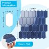 imageArt3d 10Sheet HeavyDuty Peel and Stick Backsplash SelfAdhesive Vinyl Wall Tiles for Kitchen Countertop Bathroom Light BlueDark Blue