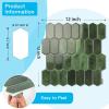 imageArt3d 10Sheet HeavyDuty Peel and Stick Backsplash SelfAdhesive Vinyl Wall Tiles for Kitchen Countertop Bathroom Light BlueGreen