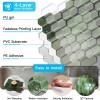 imageArt3d 10Sheet HeavyDuty Peel and Stick Backsplash SelfAdhesive Vinyl Wall Tiles for Kitchen Countertop Bathroom Light BlueGreen