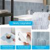 imageArt3d 10Sheet HeavyDuty Peel and Stick Backsplash SelfAdhesive Vinyl Wall Tiles for Kitchen Countertop Bathroom Light BlueLight Blue