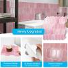 imageArt3d 10Sheet HeavyDuty Peel and Stick Backsplash SelfAdhesive Vinyl Wall Tiles for Kitchen Countertop Bathroom Light BluePink