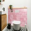 imageArt3d 10Sheet HeavyDuty Peel and Stick Backsplash SelfAdhesive Vinyl Wall Tiles for Kitchen Countertop Bathroom Light BluePink