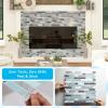 imageArt3d 10Sheet HeavyDuty Peel and Stick Backsplash Waterproof Wall Tiles Stick on Kitchen Backsplash Living Space SandstoneGray  Blue