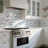 imageArt3d 10Sheet HeavyDuty Peel and Stick Backsplash Waterproof Wall Tiles Stick on Kitchen Backsplash Living Space SandstoneGray  Blue