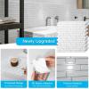 imageArt3d 10Sheet HeavyDuty Peel and Stick Backsplash Waterproof Wall Tiles Stick on Kitchen Backsplash Living Space SandstoneWhite with Gray Grout