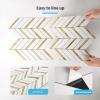 imageArt3d 10Sheet Herringbone Peel and Stick Backsplash Self Adhesive Marble Tiles Stick on Wall Tiles for Kitchen BathroomWhite Mixed Gold MetalWhite Mixed Gold Metal