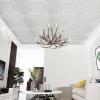 imageArt3d 12Pack Drop Relief Ceiling Tiles for Home Office ampamp Commercial Space 24 x 24in PVC Waterproof 3D Wall Panels Cover 48 Sq Ft WhiteMatt White