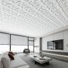 imageArt3d 12Pack Drop Relief Ceiling Tiles for Home Office ampamp Commercial Space 24 x 24in PVC Waterproof 3D Wall Panels Cover 48 Sq Ft WhiteWhite