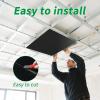 imageArt3d 24quotx24quot Smooth Drop Ceiling Tiles 48 SqFt 12Pack 2ft x 2ft PVC Tiles for Home and Office Waterproof and Reusable Plastic Ceiling WhiteBlack