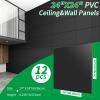 imageArt3d 24quotx24quot Smooth Drop Ceiling Tiles 48 SqFt 12Pack 2ft x 2ft PVC Tiles for Home and Office Waterproof and Reusable Plastic Ceiling WhiteBlack